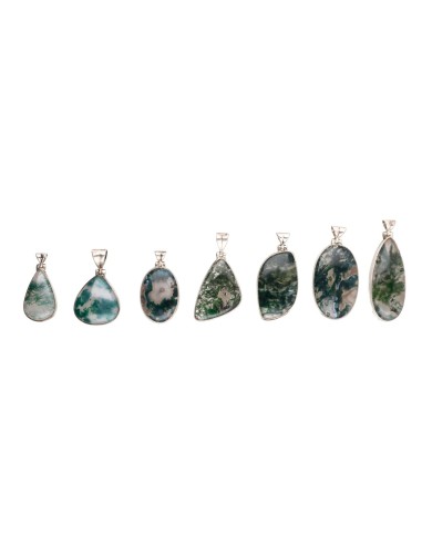 Random Moss Agate Pendant in 925...