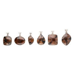 Pendente di Quiastolite Grande Casuale in Argento Sterling 925