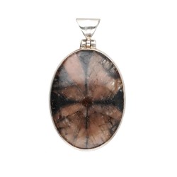 Pendente di Quiastolite Grande Casuale in Argento Sterling 925