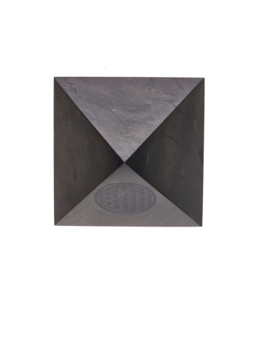 Polished Shungite Pyramid with Flower...