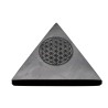 Pirâmide de shungite polida com flor da vida 5x5cm