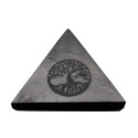 Pirâmide de shungite polida com árvore da vida 5x5cm