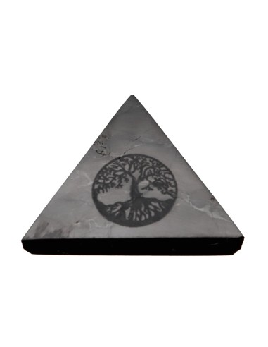 Pirâmide de shungite polida com...