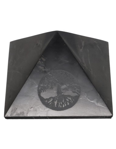 Pirâmide de shungite polida com...