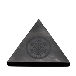 Piramide di Shungite Lucidata con Metatron 7x7cm