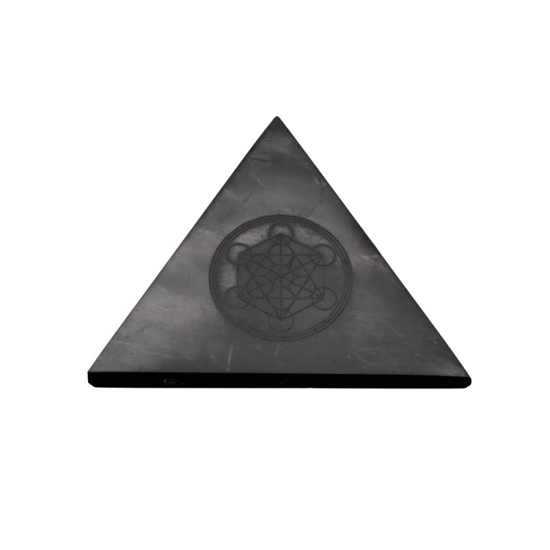 Piramide di Shungite Lucidata con Metatron 10x10cm