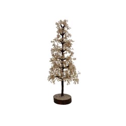 Albero di Quarzo Rosa Grande con Base in Legno