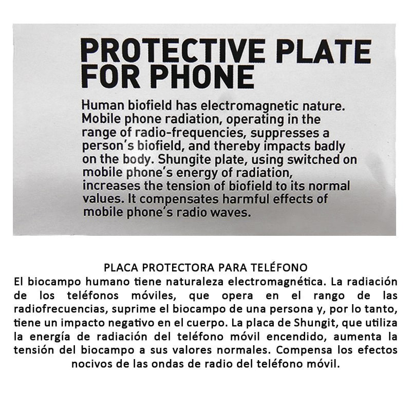 Piastra adesiva di Shungite rettangolare opaca