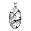 Pendente in Quarzo Turmalinato Casuale in Argento Sterling 925