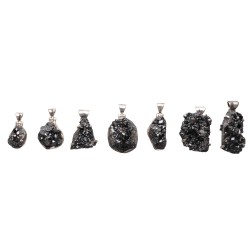 Pendente Drusa di Granato Casuale in Argento Sterling 925