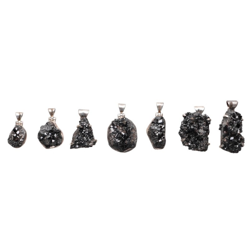 Pendente Drusa di Granato Casuale in Argento Sterling 925