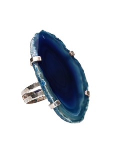 Anillo de Ágata Azul Teñida... 2