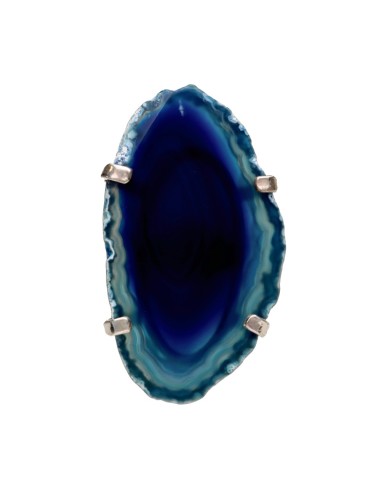 Anello di Agata Blu Tinta in Bagno...