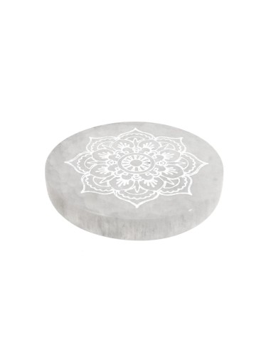 Placca Circolare di Selenite Fiore...