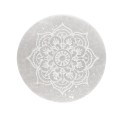 Placa circular de flor geométrica de selenite Extra