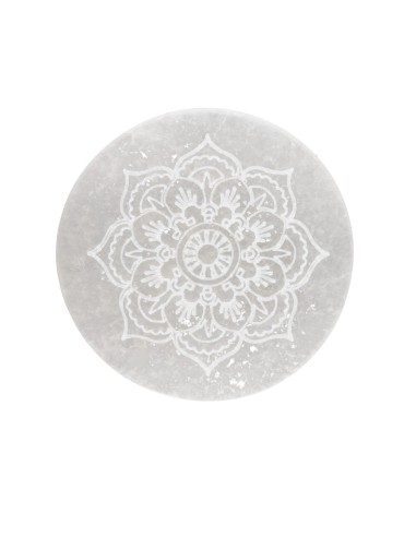 Placca Circolare di Selenite Fiore...