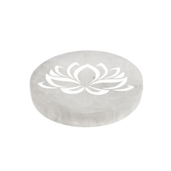Piastra Circolare di Selenite Fiore di Loto Extra