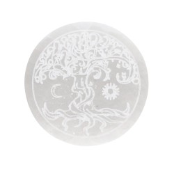 Piastra Circolare di Selenite Sole e Luna Extra