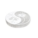 Piastra Circolare di Selenite Yin e Yang Extra