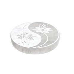 Piastra Circolare di Selenite Yin e Yang Extra