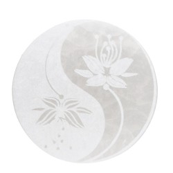 Piastra Circolare di Selenite Yin e Yang Extra