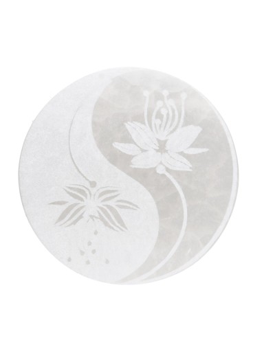 Placca Circolare di Selenite Yin e Yang
