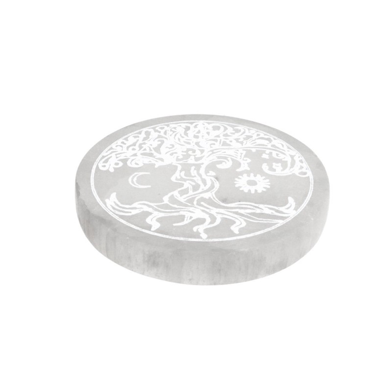 Piastra Circolare di Selenite Sole e Luna Extra