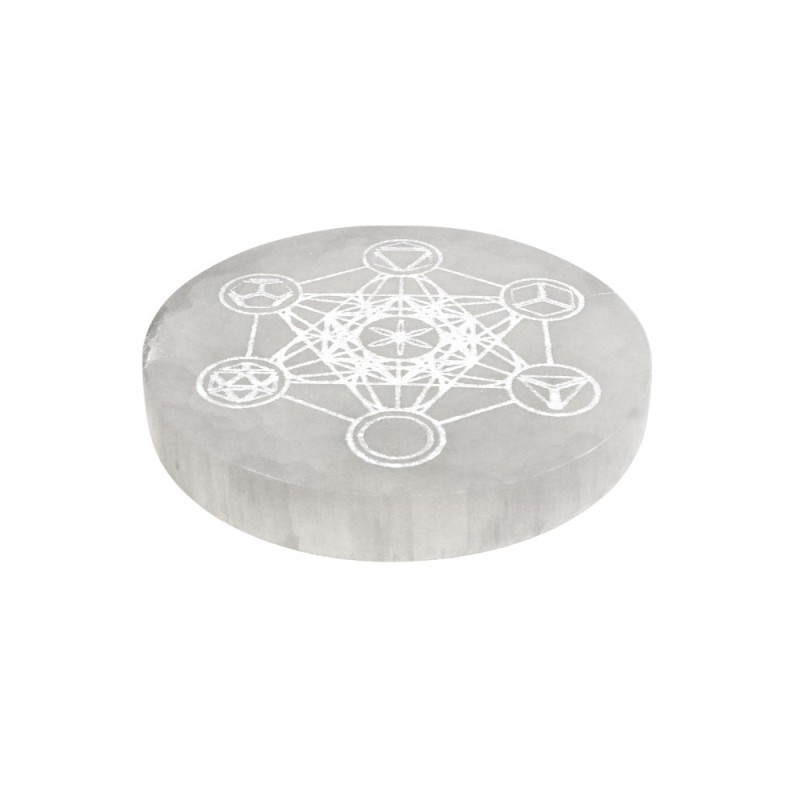 Piastra Circolare di Selenite Chakra Extra