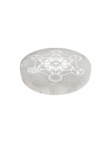 Placca Circolare di Selenite Chakras
