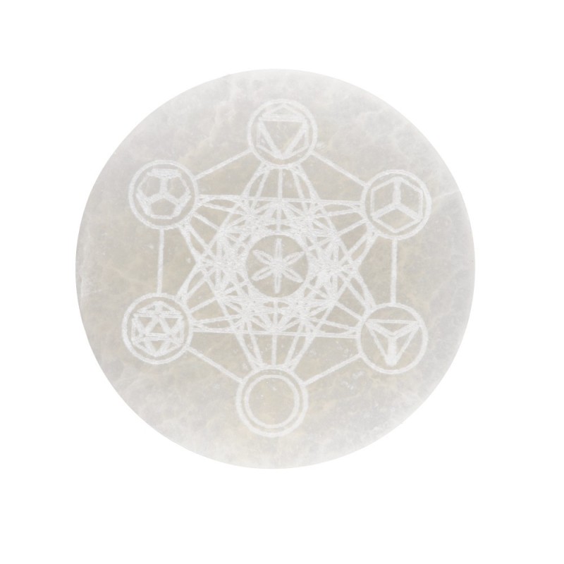 Piastra Circolare di Selenite Chakra Extra