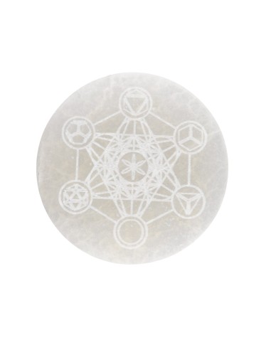 Placca Circolare di Selenite Chakras