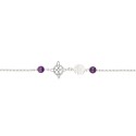 Pulseira com nó de bruxa e Tetragrammaton com ametista em prata de lei 925