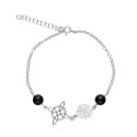 Pulsera Nudo de Bruja y Tetragrámaton con Azabache en Plata de Ley 925