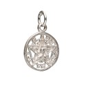 Nó de bruxa e Tetragrammaton com pingente de ametista em prata de lei 925 envelhecida