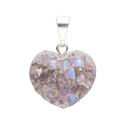 Ciondolo Cuore di Drusa Aqua Aura in Bagno d'Argento