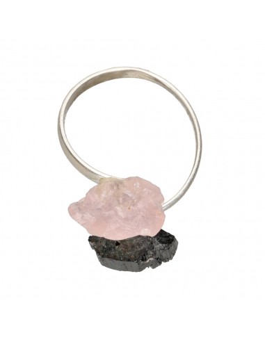 Anello di Tormalina e Quarzo Rosa in...