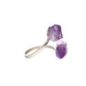 Anillo de Amatista en Bruto de Plata