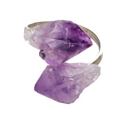Anello in Amatista Grezza in Argento