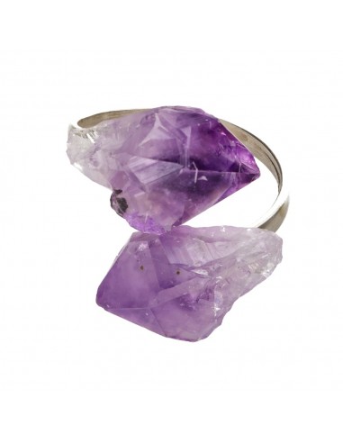 Anello di Ametista in Bruto di Argento