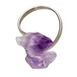 Anello in Amatista Grezza in Argento