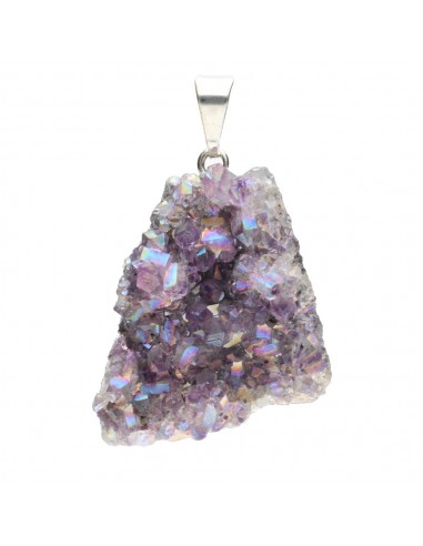 Colgante Drusa de Aqua Aura Lila en...