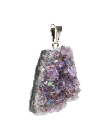 Pendente Druzy di Aqua Aura Lila in...