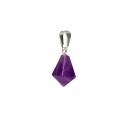 Amethyst Conical Point Pendant in Silver Plating