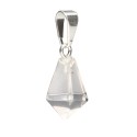 Silver Plated Conical Point Quartz Pendant