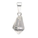 Silver Plated Conical Point Quartz Pendant
