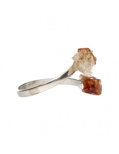 Anello di citrino grezzo in argento
