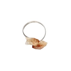 Anello in Citrino Grezzo d'Argento