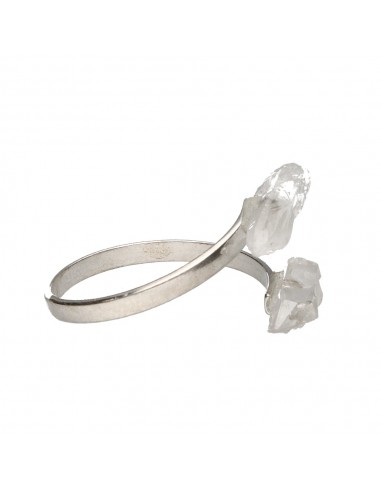 Anello di quarzo grezzo in argento.
