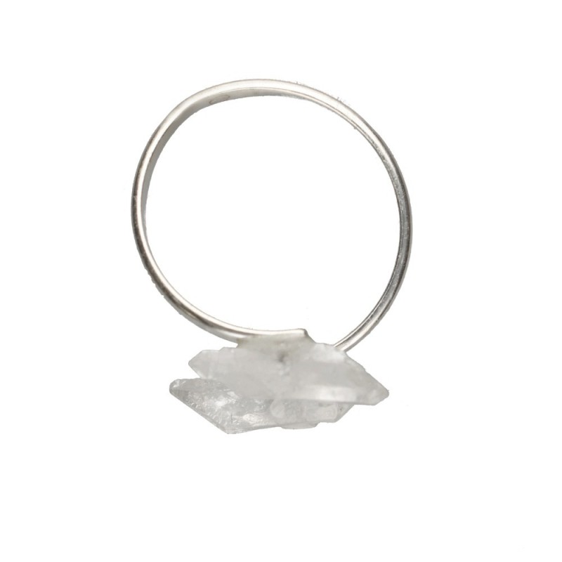 Anello in Quarzo Grezzo d'Argento