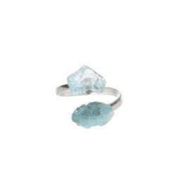 Anello in Acquamarina Grezza in Argento